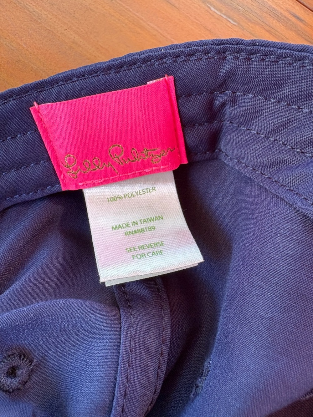 Lilly Pulitzer Run Around Cap Hat Blue Adjustable with Gold Branding - Picture 4 of 9